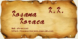 Kosana Koraca vizit kartica